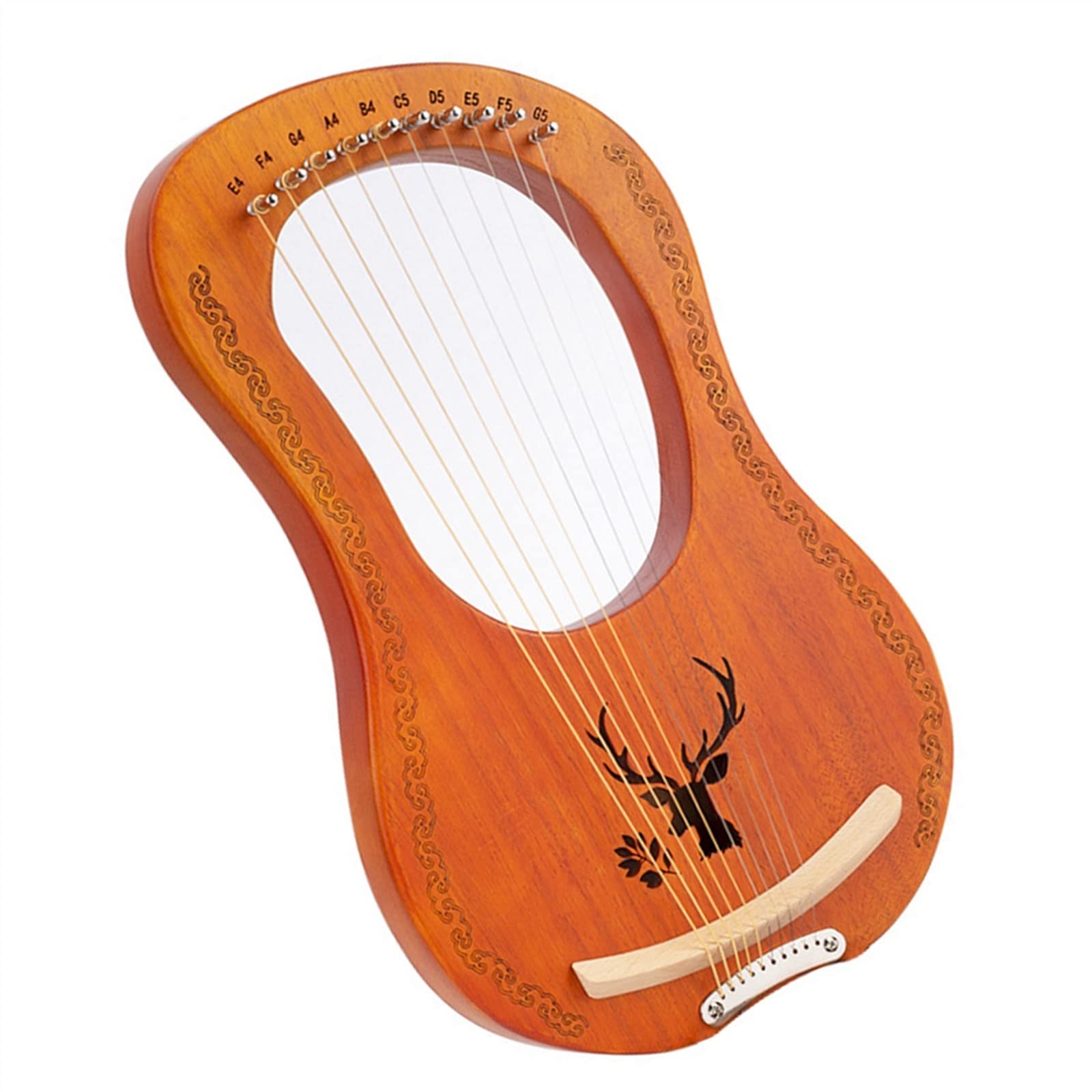 Arpa a Lira in Legno, Arpa a Lira in Mogano a 7 Toni e 10 Toni Multicolore for Principianti(10 Sounds 8)