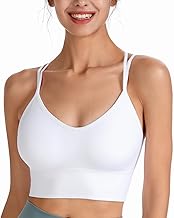 HANERDUN Women's Crossover Bras Jogging Yoga Lingerie Seamless Sports Yoga Underwire Bra with Removable Pads