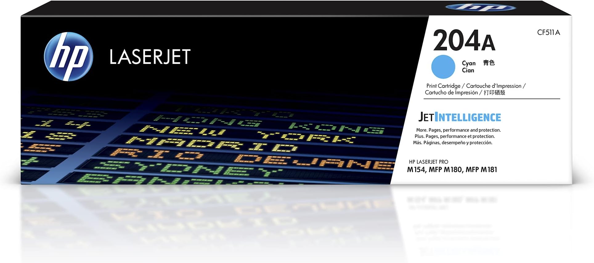 - 204A Cyan Toner Cartridge | Works Color Laserjet Pro M154 Series, Color Laserjet Pro MFP M180, M181 Series | CF511A