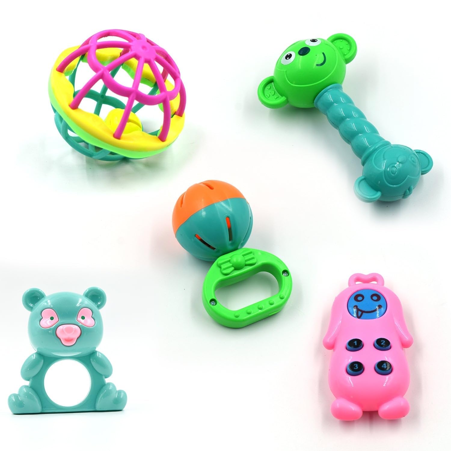AT38 5Pc Rattles Baby Toy and Game for Kids and Babies for Playing and Enjoying Purposes.-image-40