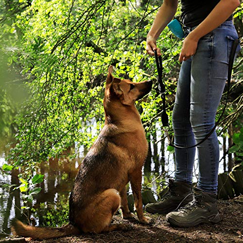 lionto Hundehalsband aus strapazierfähigem Nylon für Hundetraining, Länge 35 cm, 0,8 cm Dicke, Zugstopp Halsband für Hunde, Lederimitat mit Metallring & Anpassung durch stufenlosen Schieber, schwarz