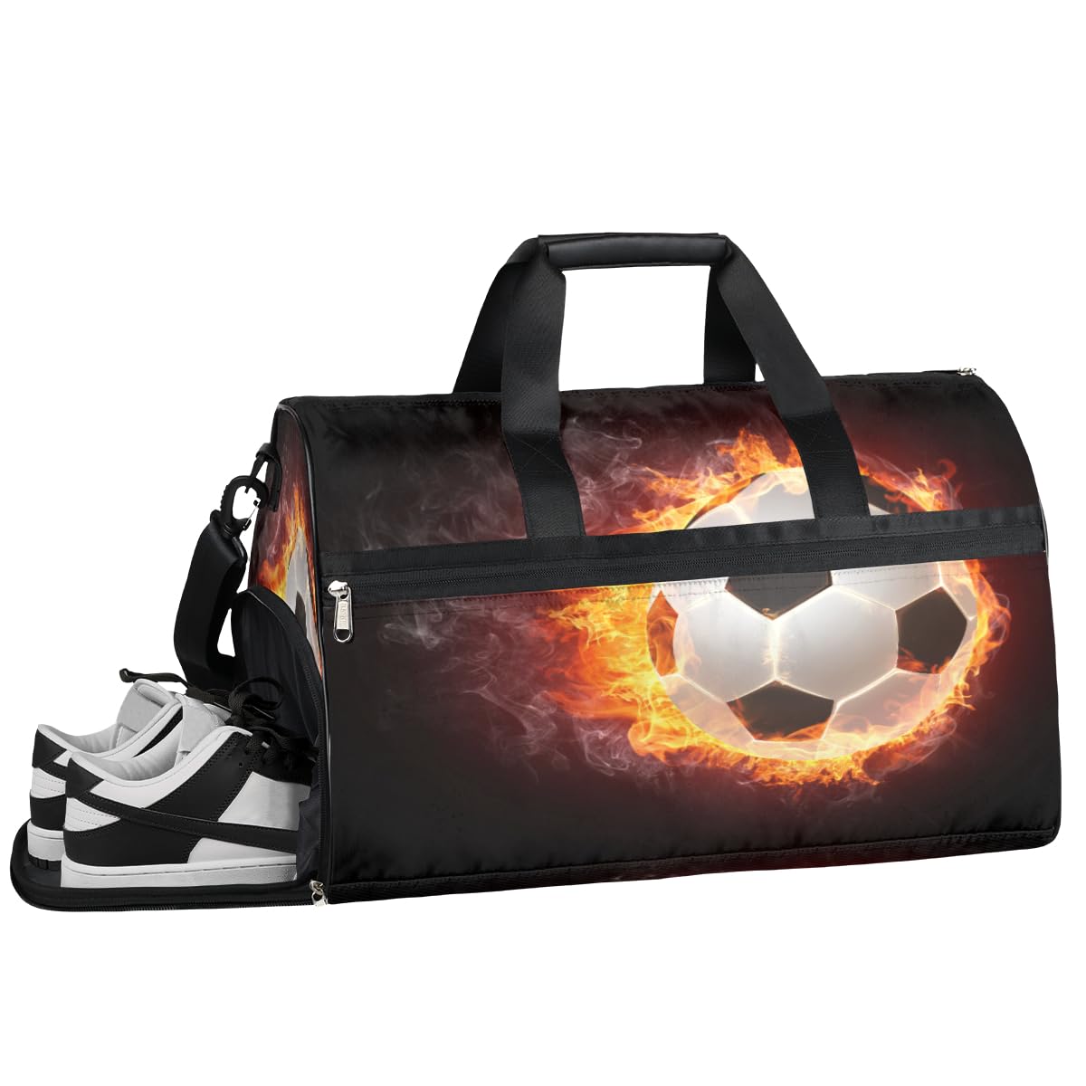 Personalisierte Sporttasche für Jungen und Herren, individuelle Sport-Reisetasche mit Schuhfach, maßgeschneiderte Mädchen-Tanztasche, Wochenend-Übernachtungstasche für Frauen, Kinder, Feuersport,