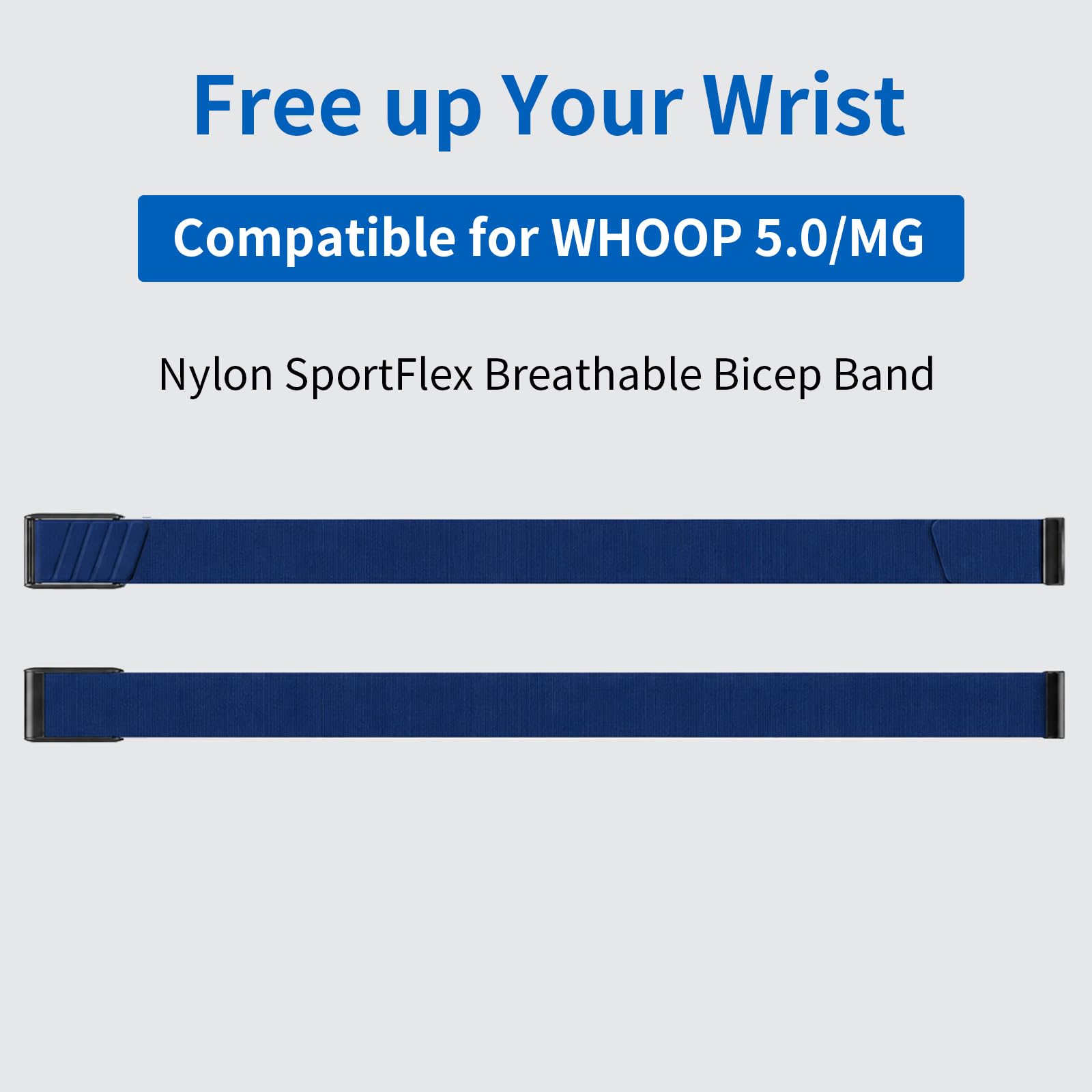 Nylon CoreKnit Bizepsband Kompatibel mit WHOOP 5.0/MG Band für Herren Damen, Weiches Performance Knit Atmungsaktiv Verstellbar Sport Bizepsband für Whoop 5.0/MG