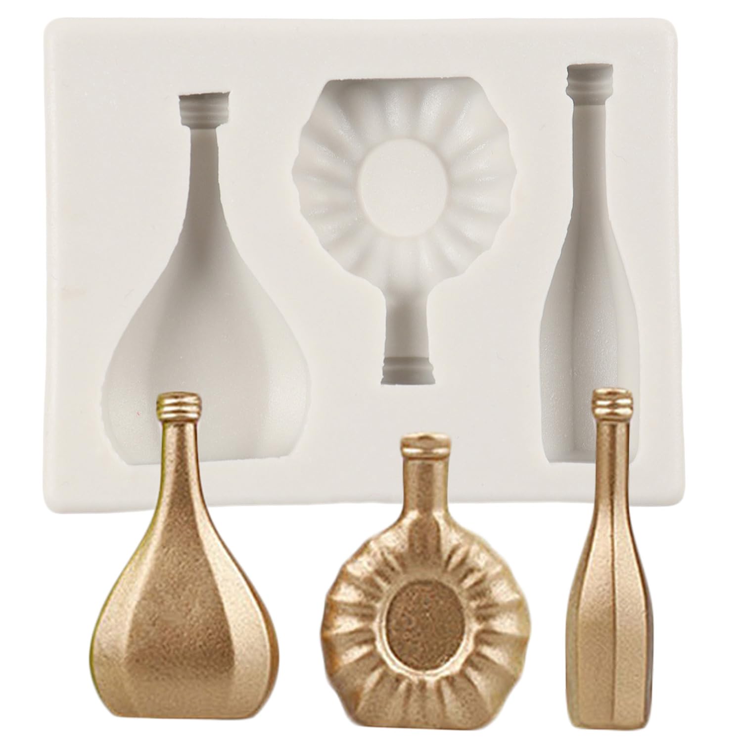 Stampini Fondente Cioccolato Stampini Silicone Per Bottiglie Vino - Set 4 Pezzi Per Fondente, Cioccolato, Decorazioni Torte Stampi Per Fondente