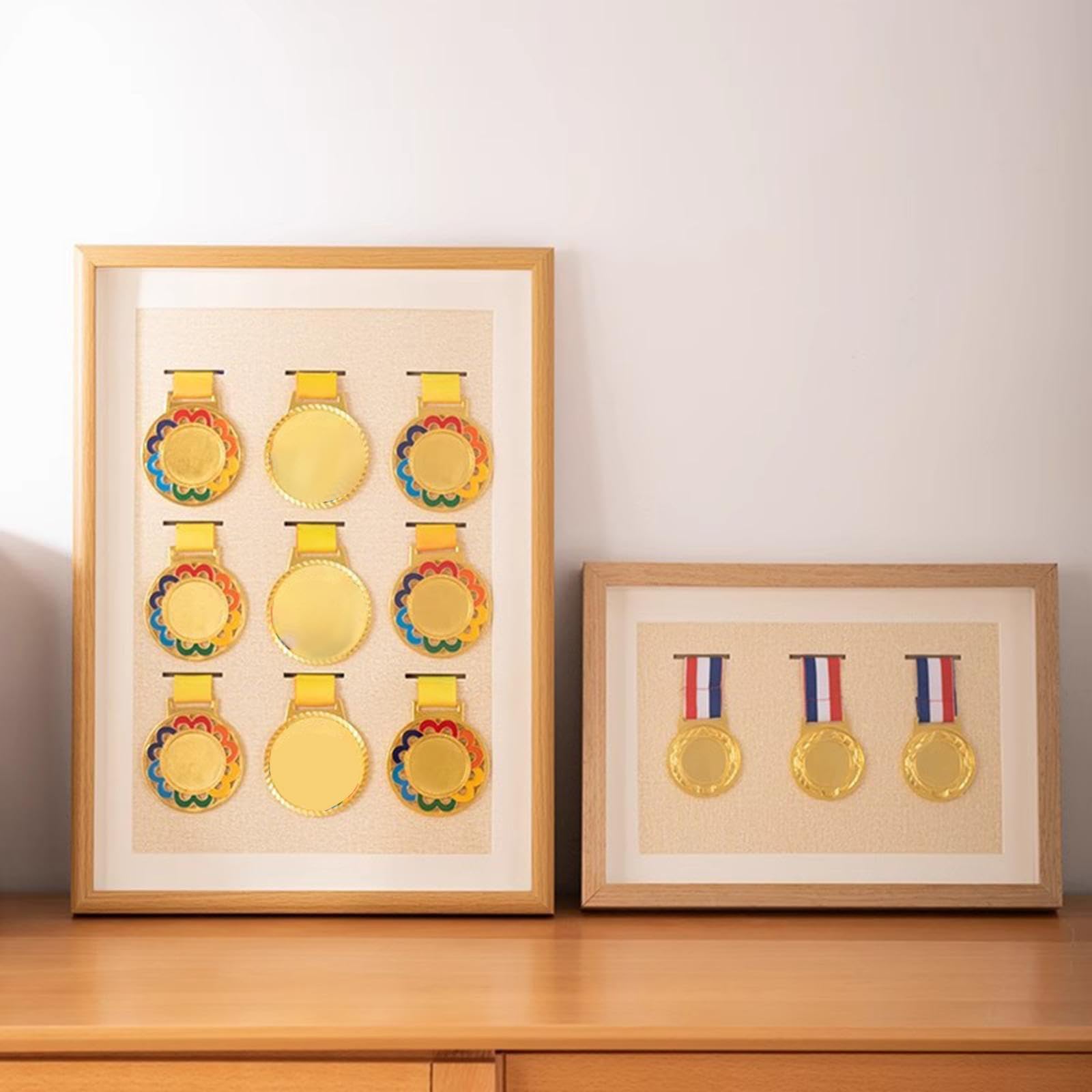 Medal Storage Shadow Box Frame Collectible Wood for Insignia Pins Gymnastics Wood Color 7inch-image-31