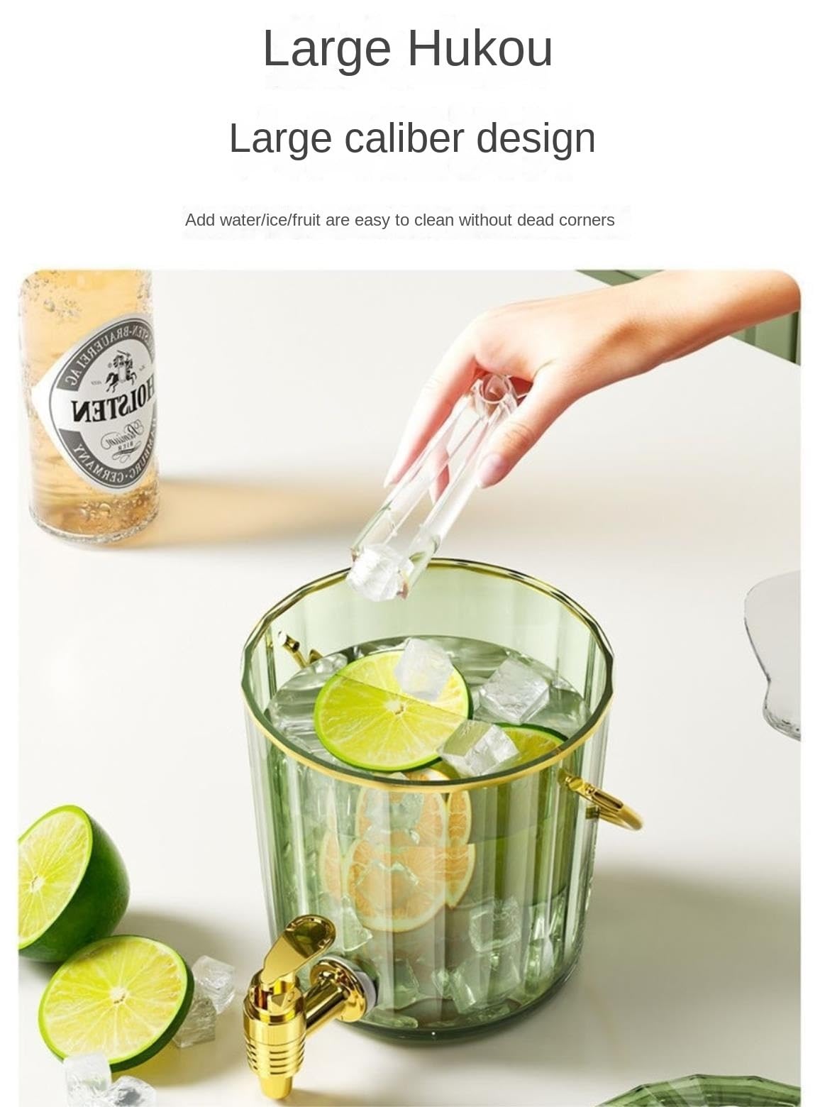 Dispensador Cerveza Cubo De Jugo Doméstico con Dispensador Cerveza Grifo para Casa Bar(Transparent)