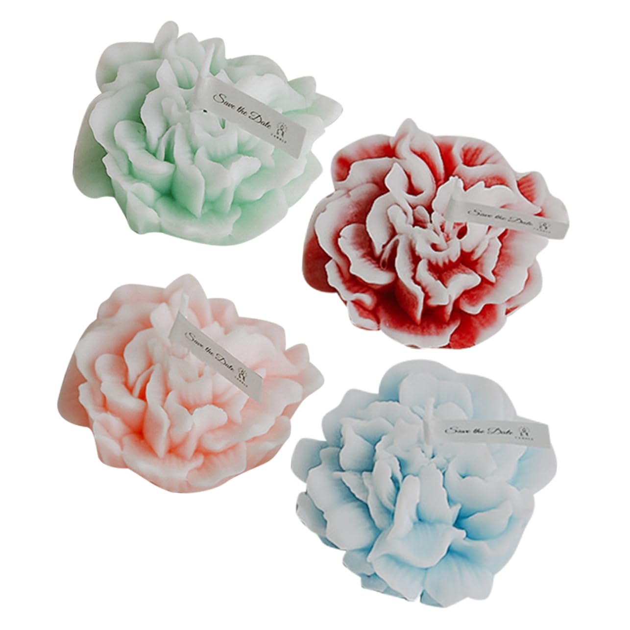 Alipis 16piezas Velas Aromáticas De Flor Velas De Cera Scented Forma De Clavel Decoración para Fiestas y De Día Madre