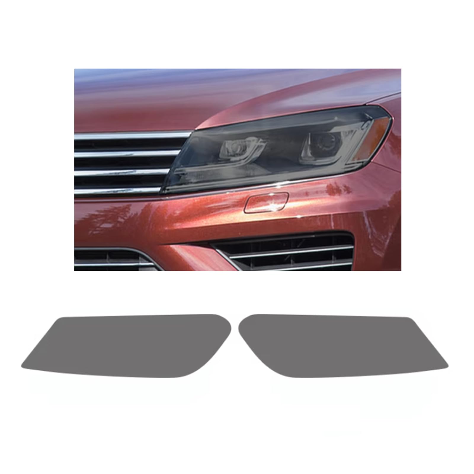 Headlight Film for VW Touareg 7P 2015-2018, 1Set Transparent/Smoke Black Car Headlight TPU Protective Film