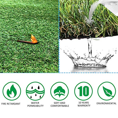 Image of Petgrow Artificial Grass Rug 6.5 FT x10 FT(65 Square FT), Realistic Indoor Outdoor Garden Lawn Landscape Patio Synthetic Turf Mat- Thick Fake Faux Grass