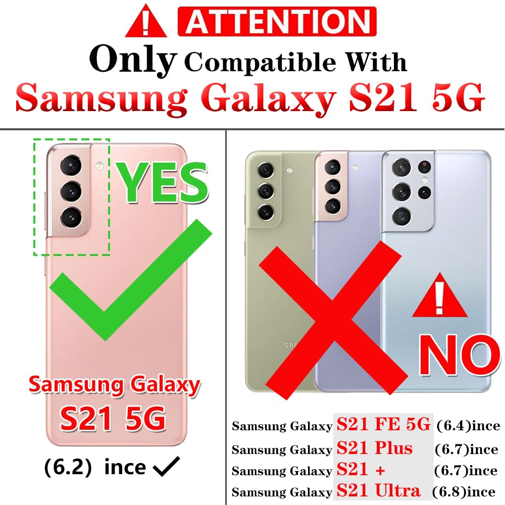for Galaxy S21 Case: Samsung Galaxy S21 Case with HD Screen Protector - Military Grade Protective Cases with Ring for Samsung S21(Red)