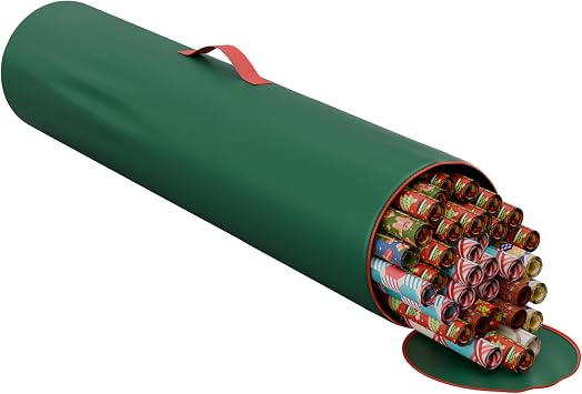 Wrapping Paper Storage Bag | Wrapping Paper Organizer Under Bed for Storing Multiple Rolls of Gift Wrap, 40 Length Container Constructed of Durable 600D Oxford Material Green