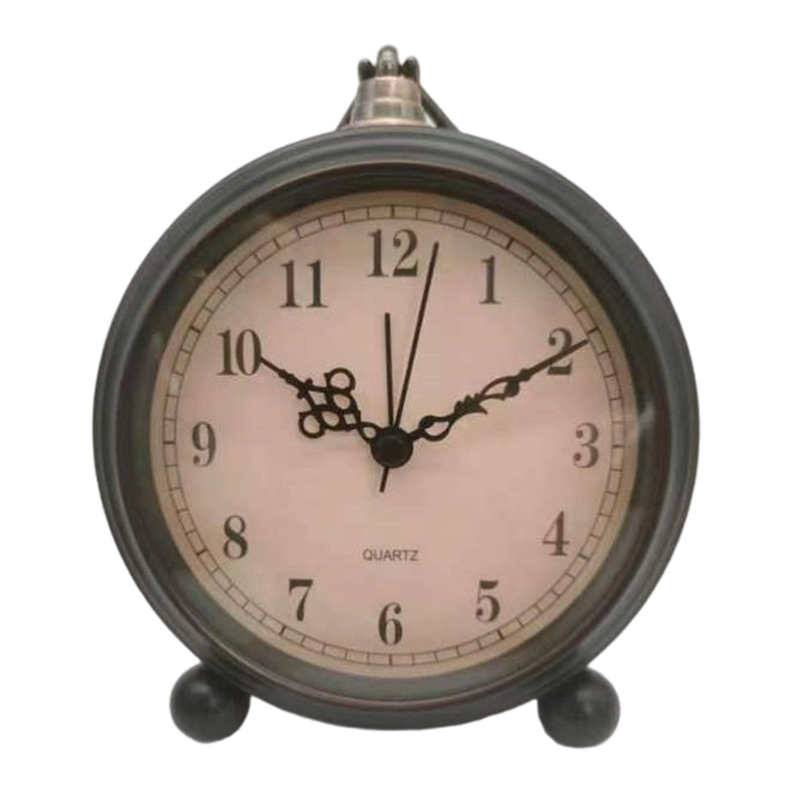Xjdzineq Quiet Operations 5inch Alarm Clock with Vintage Metal Housing Battery Operated Bedsides Night Light for Home Not Ticking Alarm Clock