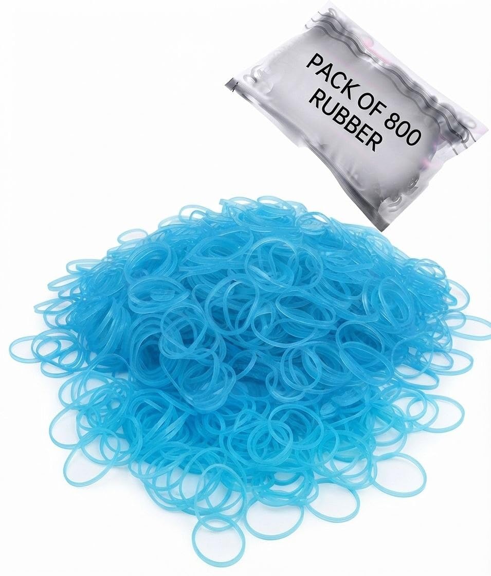 yakaru toddler elastic hair ties small mini rubber bands 800pcs (blue) | for baby girls & kids, bulk pack, purple colour, mini size, soft & stretchy