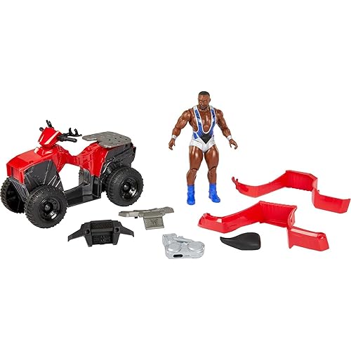 Mattel WWE Wrekkin' Slam & Spin ATV Vehicle & Action Figure Playset with Toy 4-Wheeler & Big E 6-inch Collectible, Launching Action & Breakaway Parts