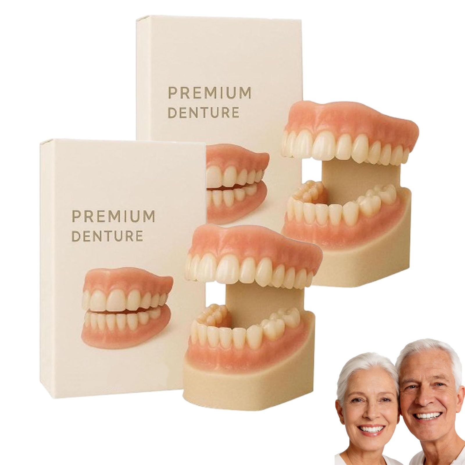 Prótesis Dentales, Dentaduras Postizas, Prótesis De Silicona Para Colocar Sobre Los Dientes Existentes, Prótesi-s Para Personas Sin Dientes, Prótesi-s De Silicona Para Toda La Boca (2 Sets)