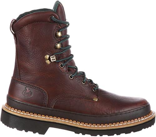 Georgia Boot Georgia - Botas de trabajo gigantes para hombre, granja y rancho, piel café oscuro.
