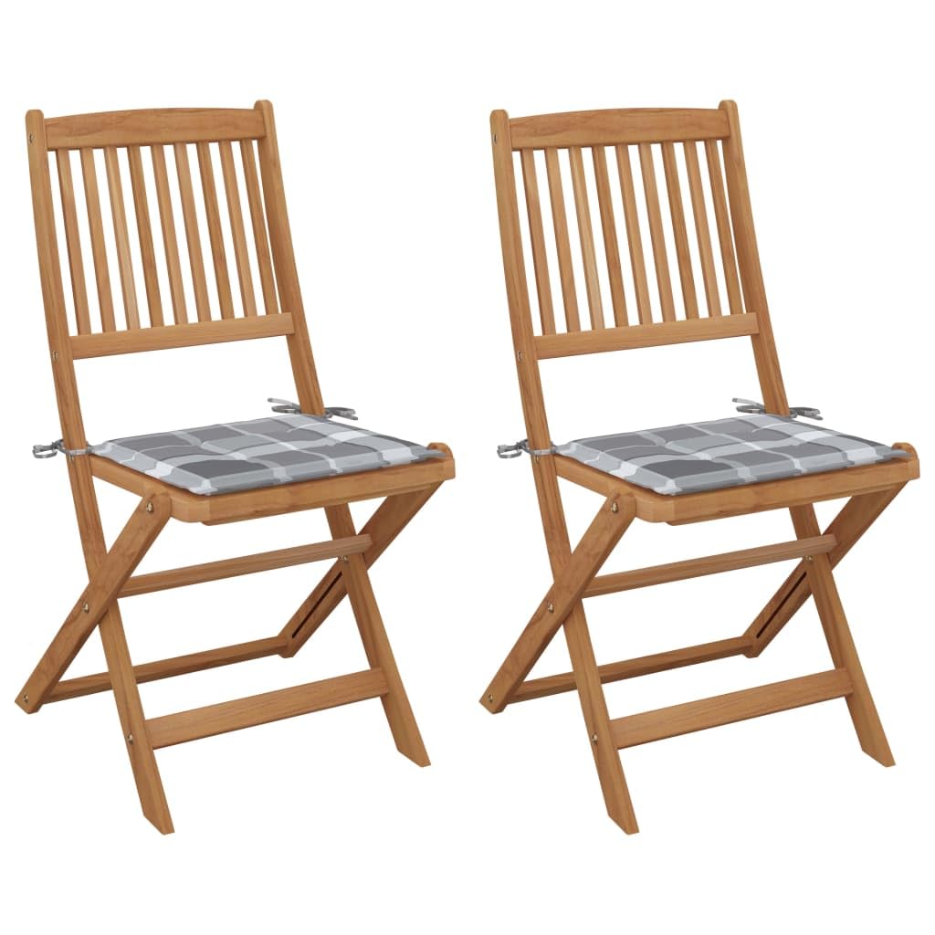 Chaise pliante en bois d'acacia massif et assise confortable de jardin