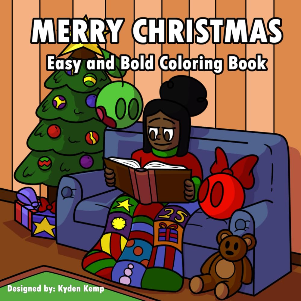Merry Christmas Bold and Easy Coloring Book