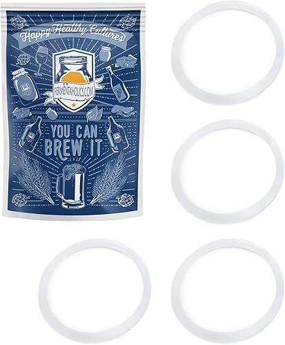 Fermentaholics Junta de silicona para tapa de galón estándar de 4.331 in - Sello hermético para almacenamiento y fermentación, 4 unidades