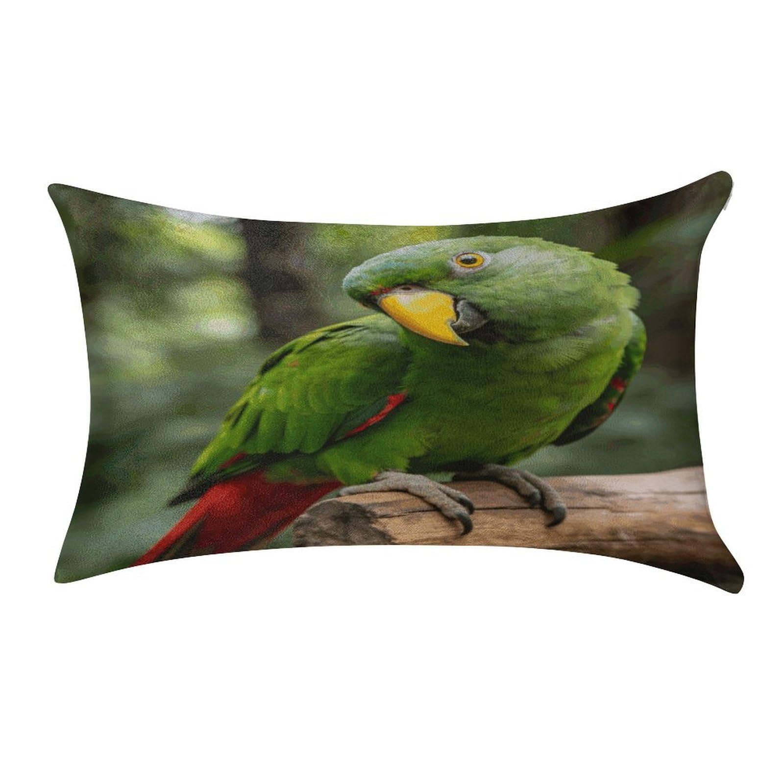 Fodpand Style Green Feathers Fixed Their Gaze Pillowcase,Elegant Designed Home Decor,Velvet Pillowcase,Soft And Cozy,Pillow Case Cover With Hidden Zipper For Bedroom, Sofa, Couch