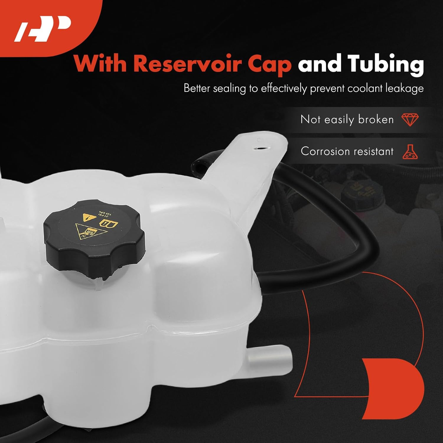 A-Premium Engine Coolant Overflow Recovery Reservoir Tank [with Cap and Tubing] Compatible with Ram 1500 2014-2018, 1500 Classic 2019, 3.0L
