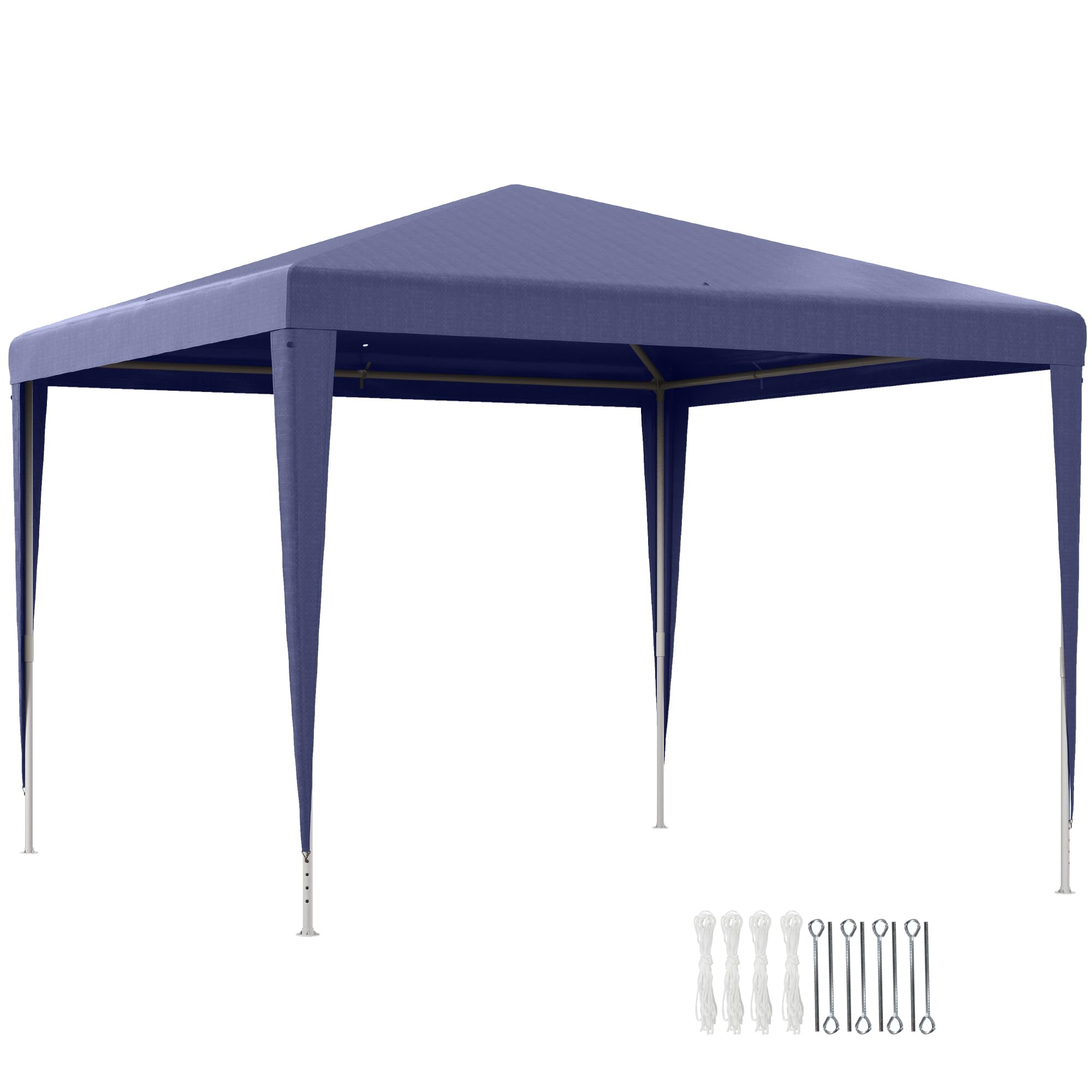 Outsunny Gazebo da Giardino 3x3 m Acciaio PE Protezione UV Blu Scuro