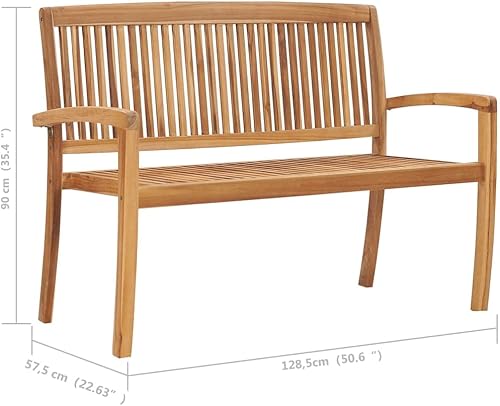 Miniatura 7 de Stacking Patio Bench Bench,Outdoor loveseat,Suitable for Courtyard, Garden, Park, Backyard, Porch, Street,with Cushion 50.6" Solid Teak Wood