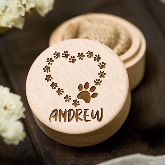 Foto 4 de 7 de Caja De Almacenamiento De Pelo De Mascota Tallada En Madera Con Nombre Personalizado,Caja Conmemorativa…
