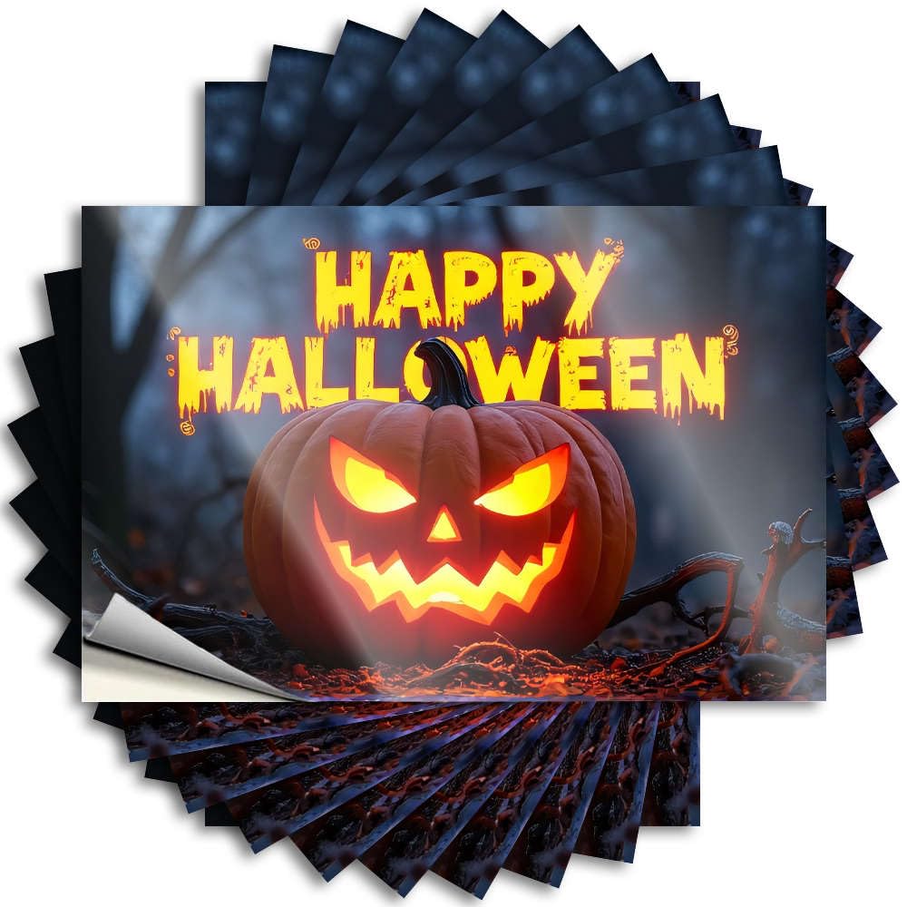 Haves Door Lettering Sticker - Happy Halloween! Cheap Durable Sticker Easy Apply for Dart Decor(8X12CM)