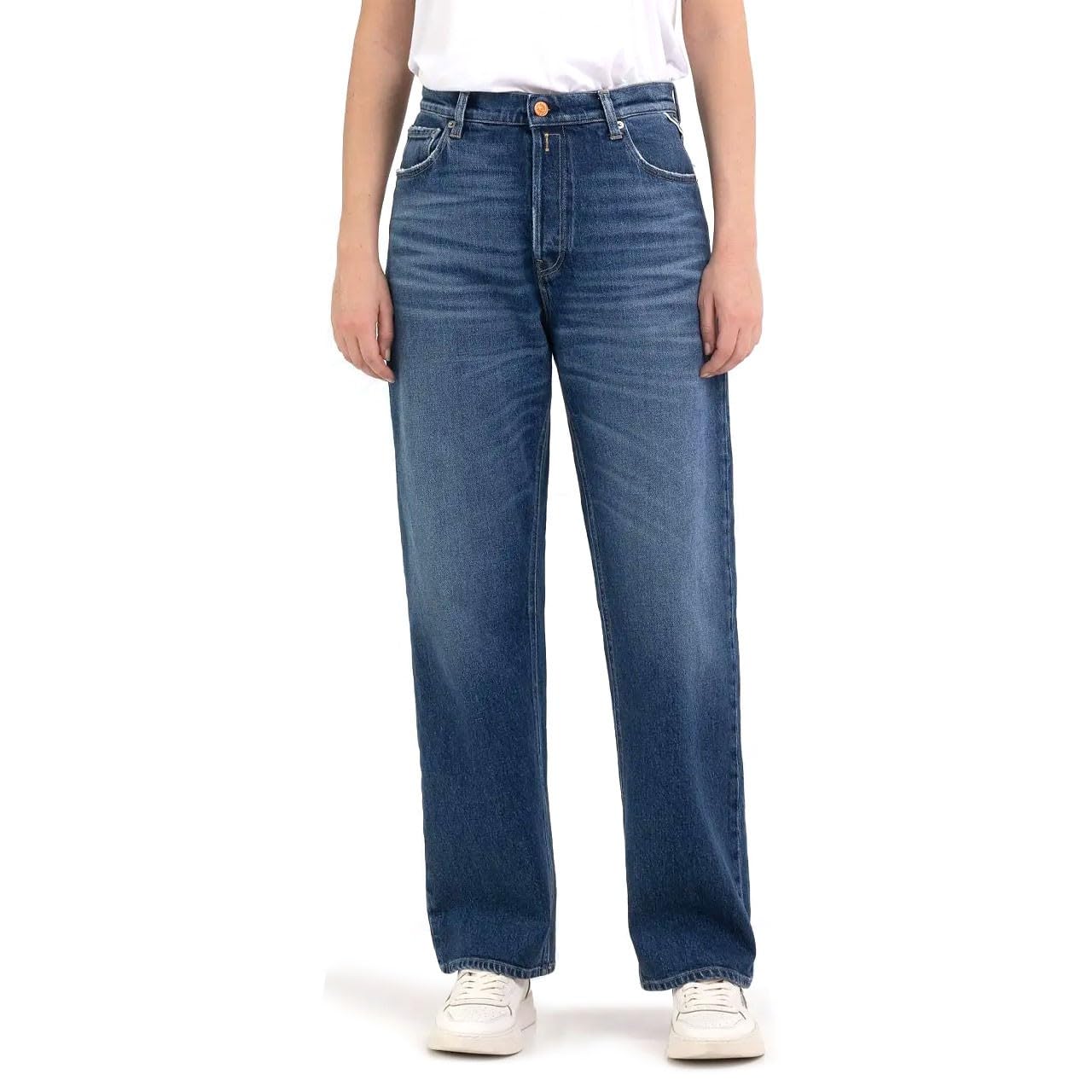 Replay Damen Jeans Jaylie Wide Leg Fit, Dark Blue 007 (Blau), 26W / 28L