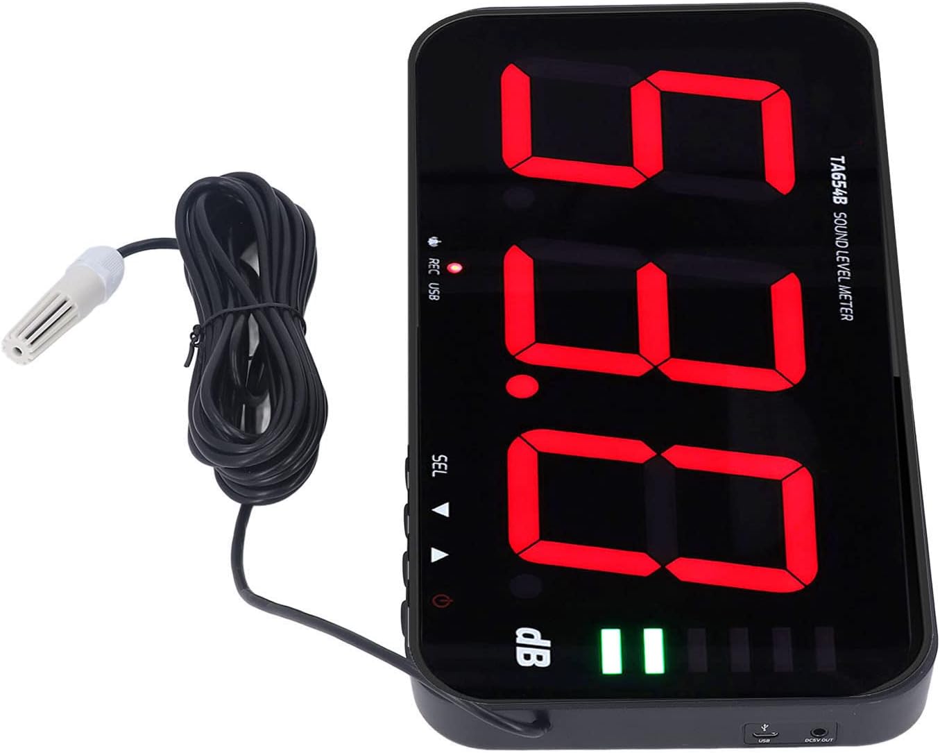 Wall Hanging Sound Level Meter, 30-130 DB Decibel Meter Sound Level Reader 13in Digital Screen Noise Monitoring Device for Office