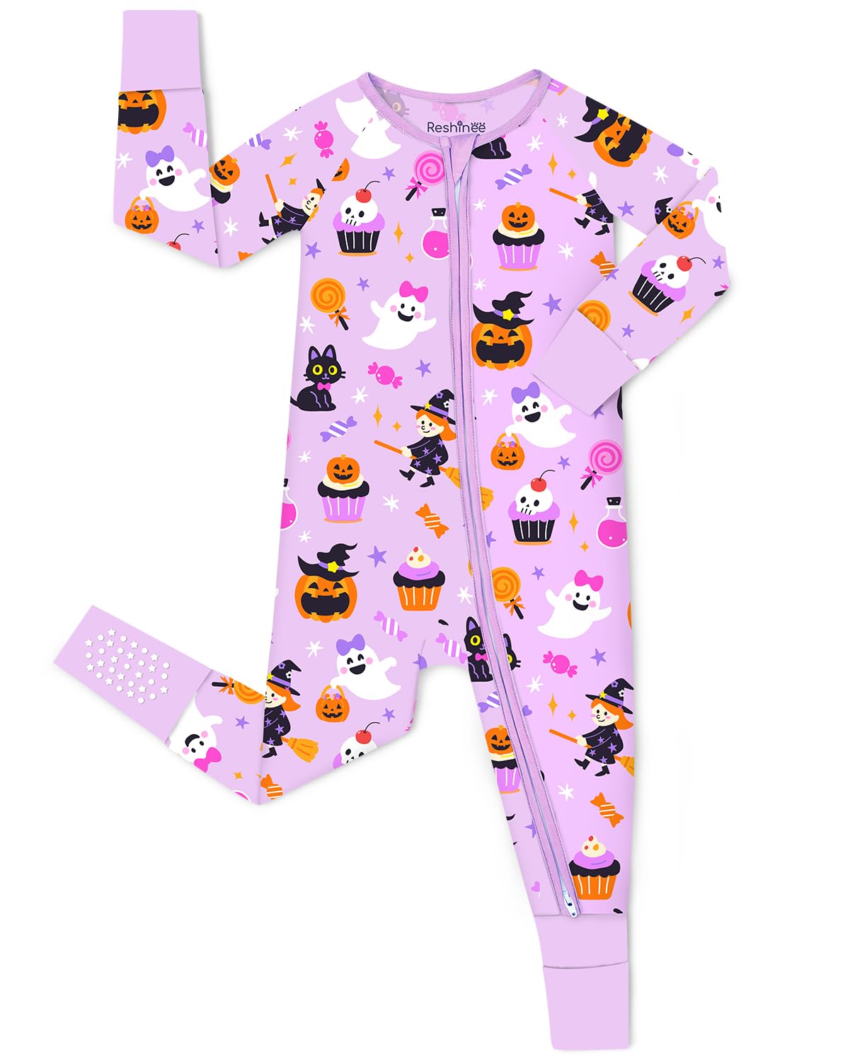 babee Reshinee Viscose Derived from Bamboo Baby Footie Pajamas Convertible Newborn Sleeper for Baby Girl Zipper Onesie 0-24M