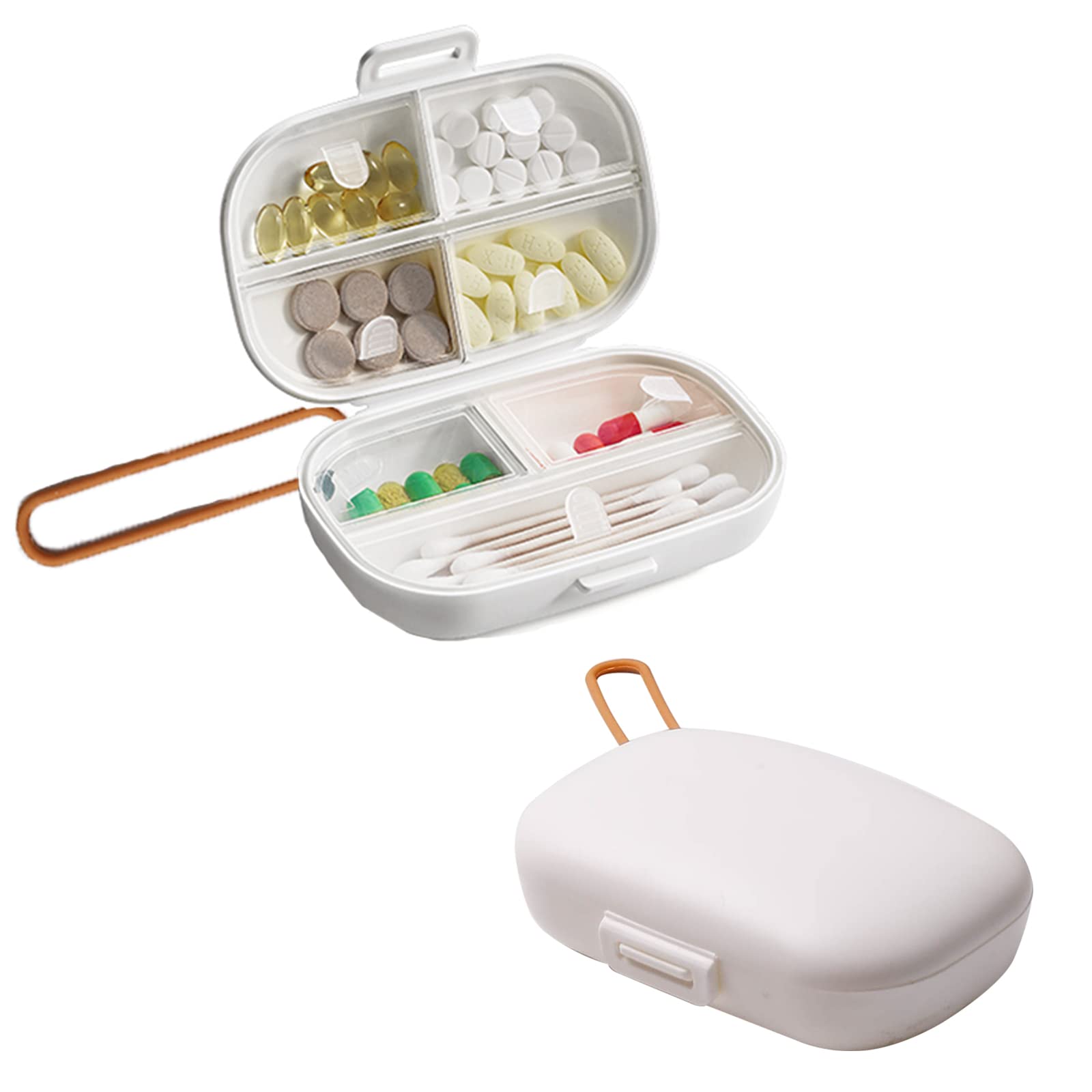 Daily Pill Organizer, 7 Compartments Portable Pill Case, Pill Box to Hold Vitamins, Used for Carry and Storing Medicines Such as Fish Liver Oil