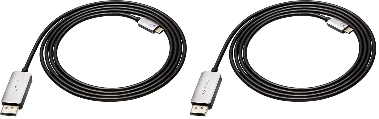 Amazon Basics Aluminum Uni-Directional USB-C (Source) to DisplayPort (Display) Cable - 3-Foot