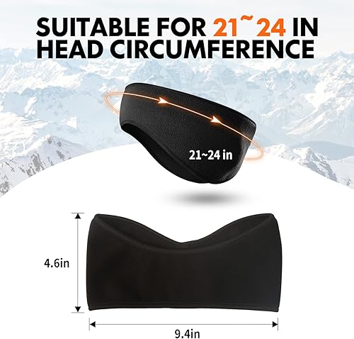 Miniatura 6 de Lauzq Invierno de forro polar calentadores de orejas para hombres, mujeres, niños, esquí, correr, ciclismo