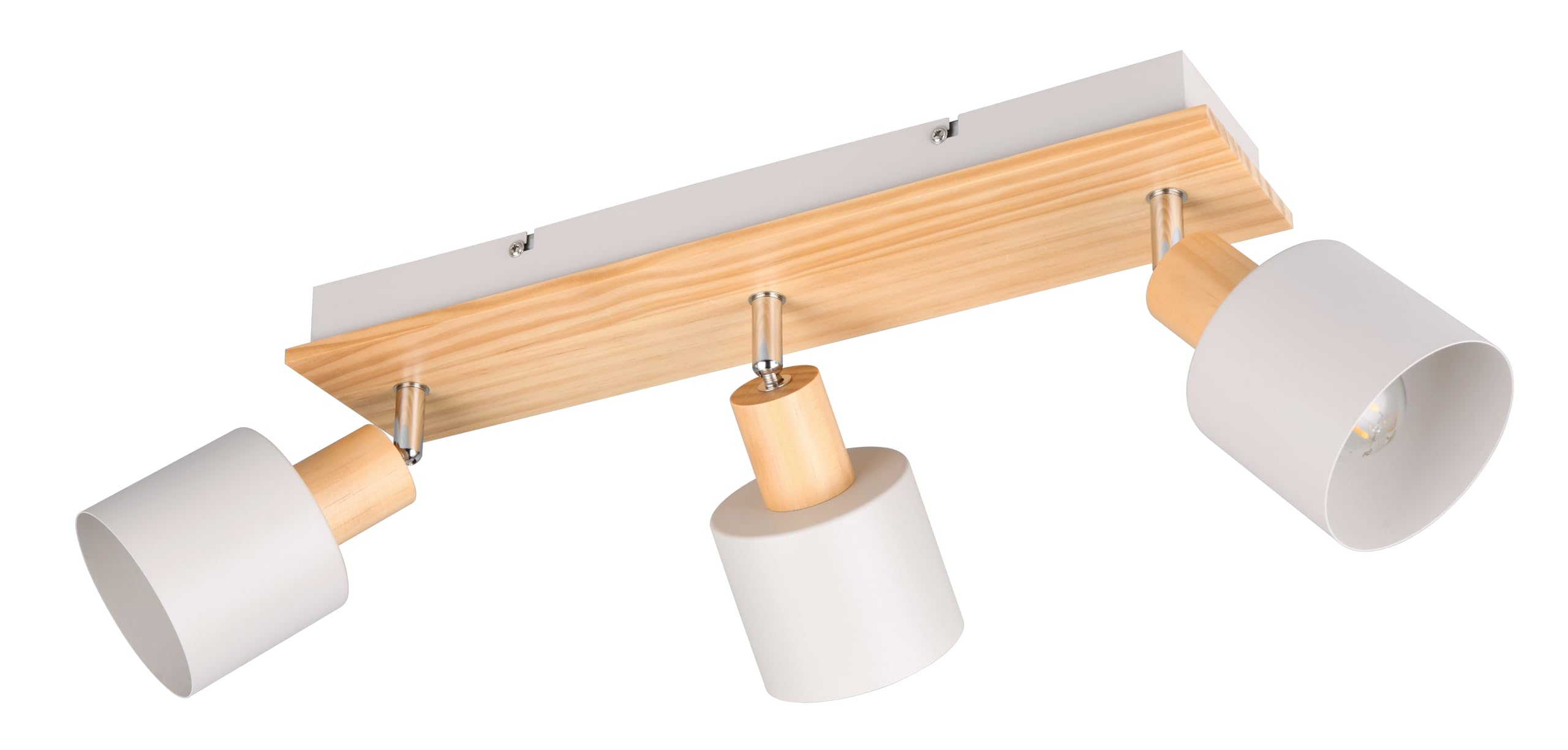 Trio Leuchten Wall Spotlight Shanti 862700376, Metal Warm Grey, Natural Wood, excl. 1x E14