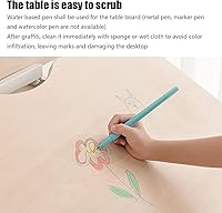 Vista 38 de FCD Escritorio ergonómico de madera de altura ajustable para niños con silla, mesa de dibujo, estación de computadora, estantería integrada