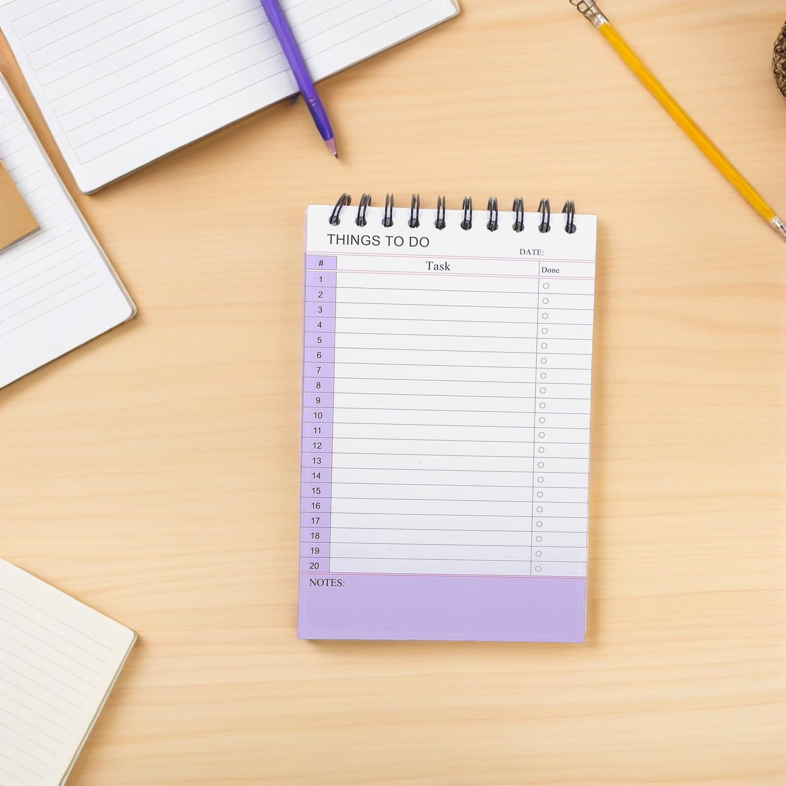 HOMSFOU 2 Packungen Organizer Notizbuch Zeitplanplaner Schreibblock Notizblock Ausgekleidetes Notizbuch Kleines spiralisches Produktivitätsplaner Arbeitsplaner Büroplaner Purple