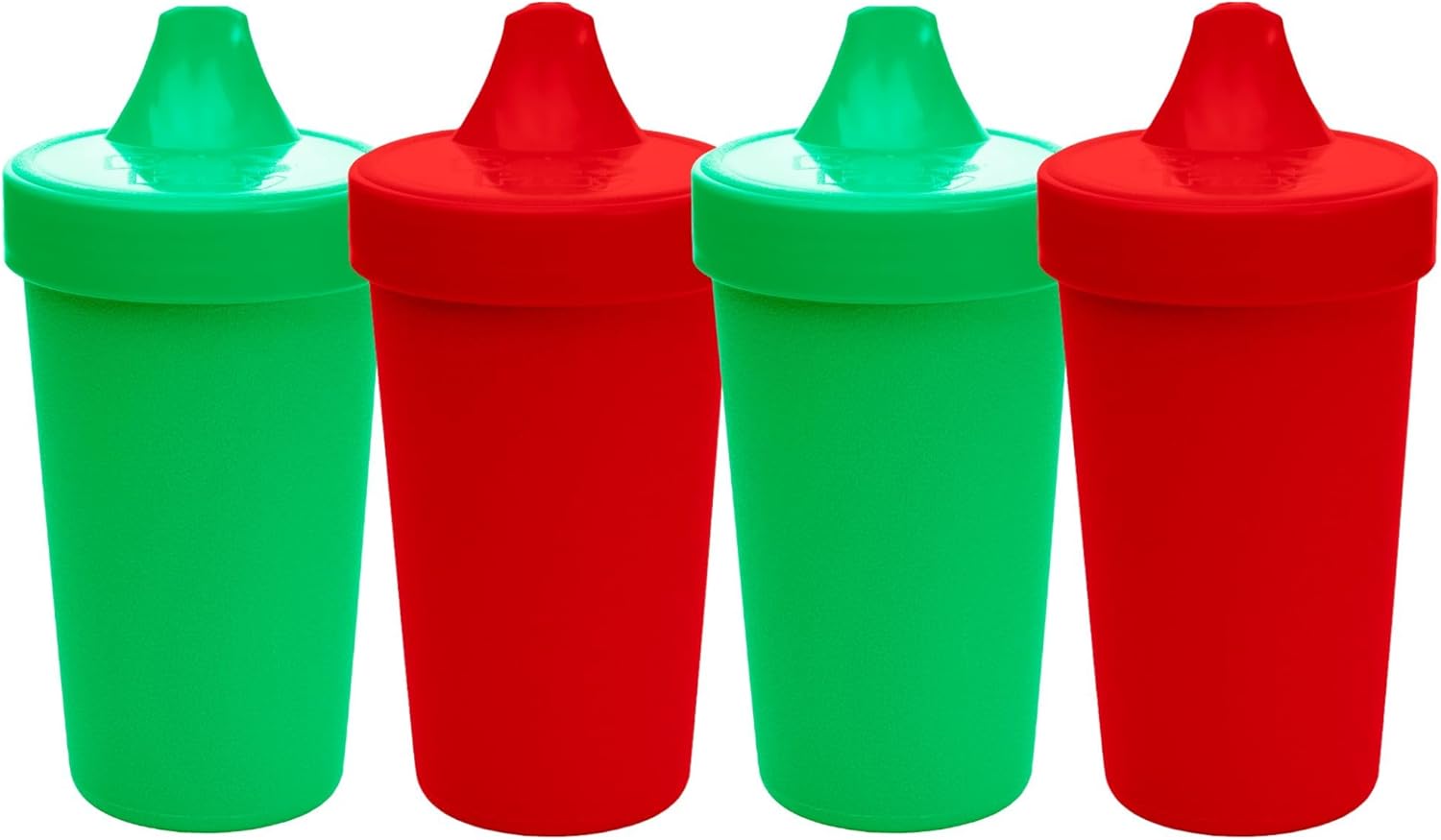 Re-Play Spill-Proof Sippy Cups for Toddlers - Kids Reusable 10 Oz Set of 4, Dishwasher & Microwave Safe, Made in USA, Christmas