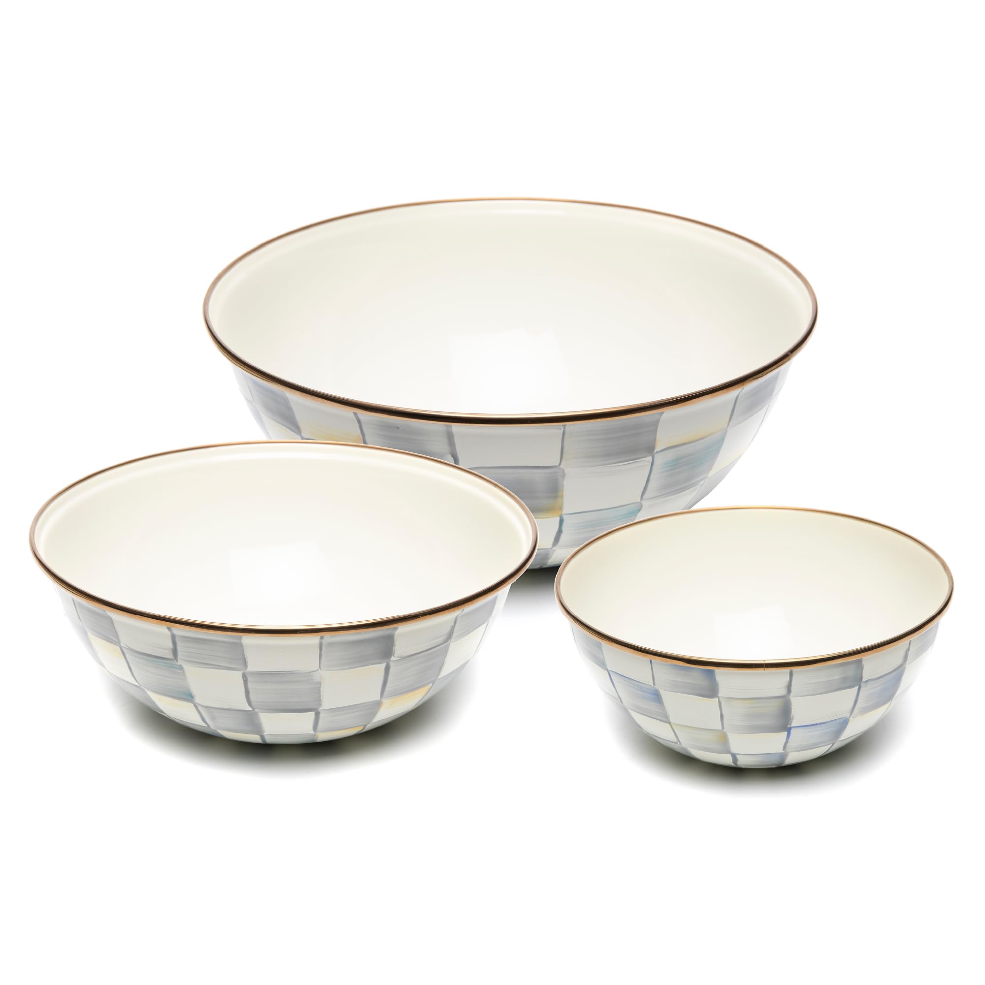Amazon.com: MACKENZIE-CHILDS Enamel Mixing Bowl Set, Small 5-Cup