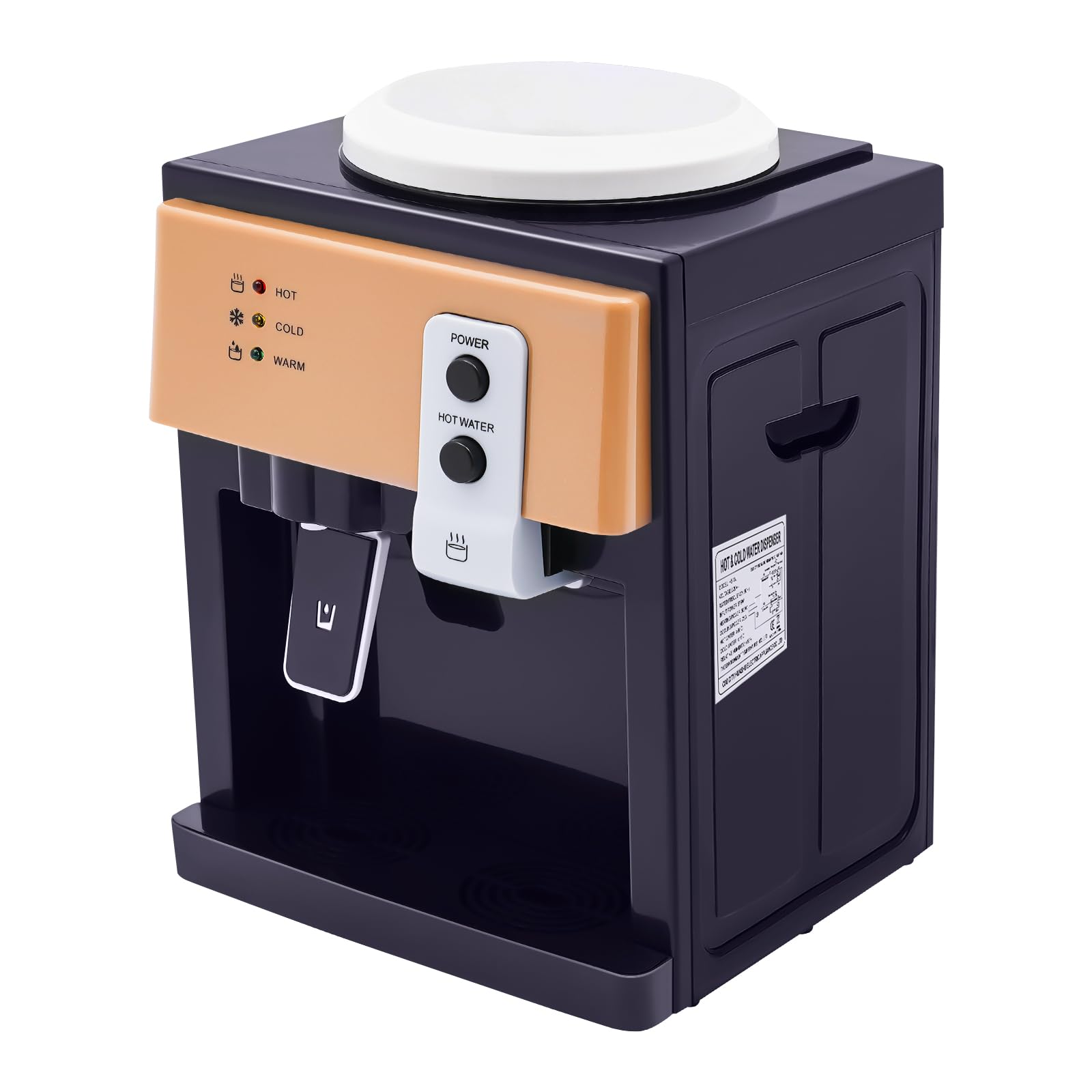 Distributeur d'eau électrique, mini distributeur de boissons chaud et froid avec revêtement en acier inoxydable de qualité alimentaire pour le bureau et la maison