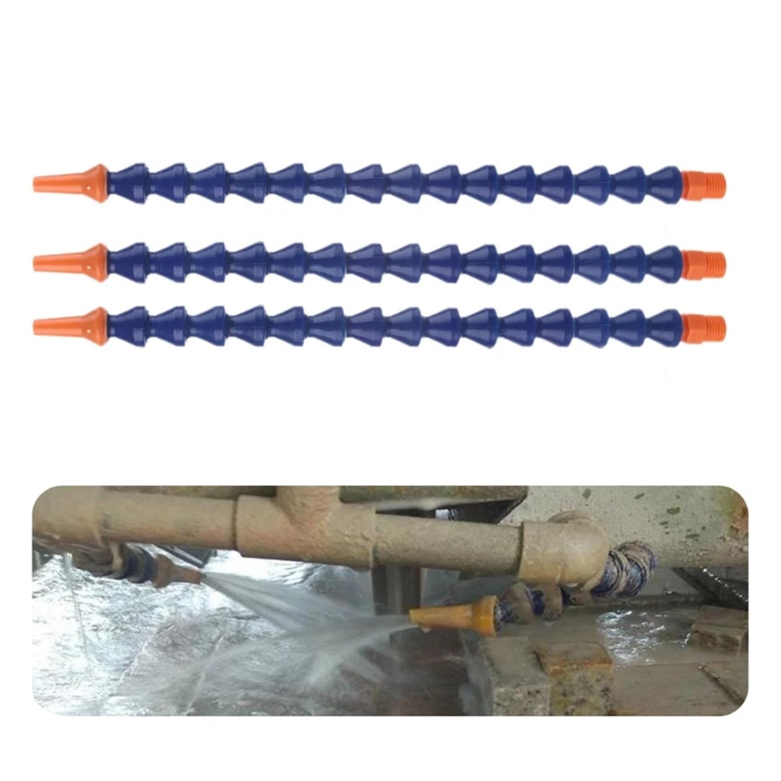 Tubo flexible de refrigerante, Manguera de refrigerante de aceite ajustable de 1/4" con boquilla redonda de plástico flexible for agua y aceite. 10 unidades.