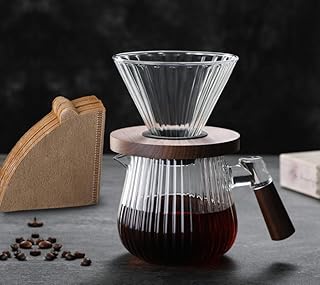 Gugrida コーヒーサーバー ドリップコーヒーサーバー ハンドドリップコーヒーサーバー 耐熱、耐寒性 高ホウ素シリカガラス材料 (650 ml)
