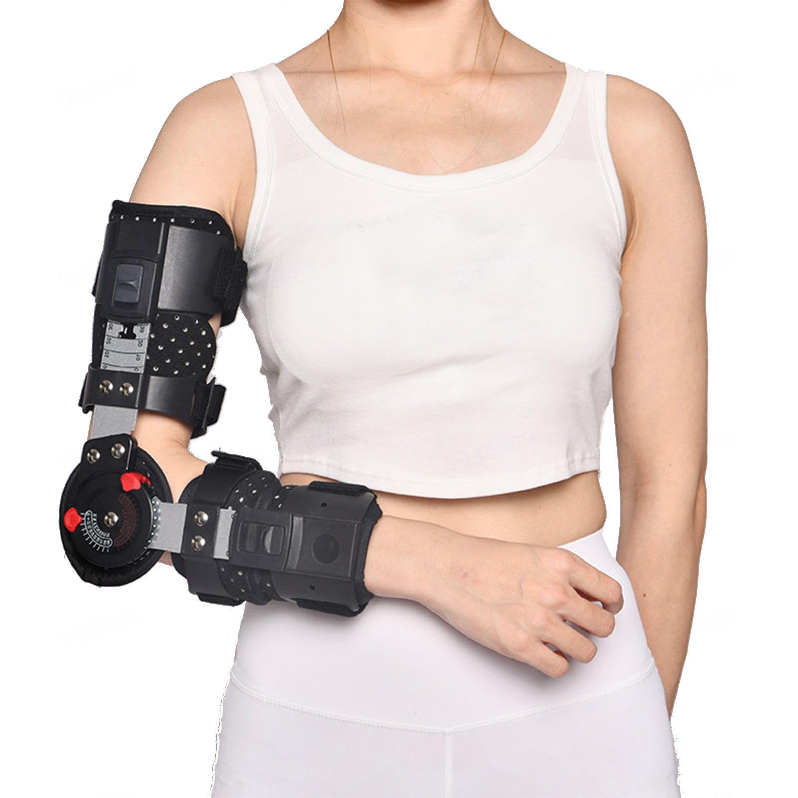 Postoperatorio Soporte de Codo con bisagras Apoyo, Ajustable férula de Codo Inmovilizador de Brazo para Dormir y Trabajar,Lesión en el Brazo Soporte de recuperación Después de cirugía,Right