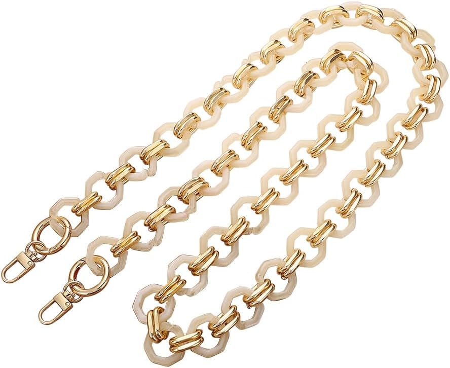 31.5" Acrylic Purse Strap for Clear Bag Strap Replacement for Shoulder Bag Chain for Crossbody Bag Wallet Chain Brown image 2