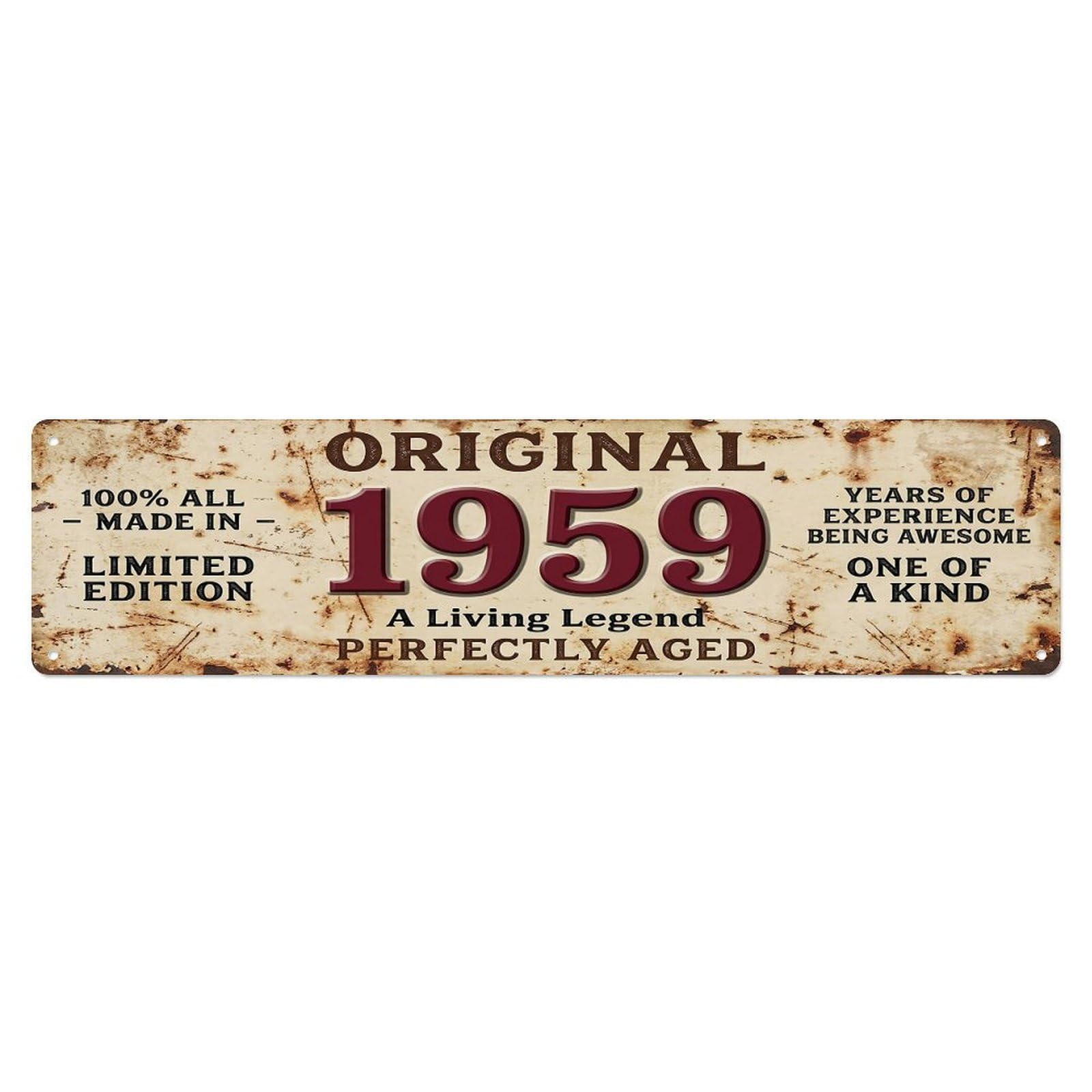 Original 1959 Limited Edition Perfectly Aged Live Legend Metal Tin Sign