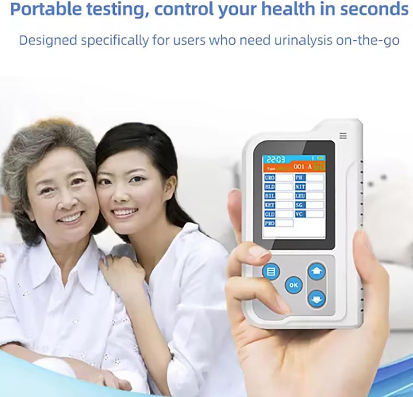 Analizador De Orina Digital Con 100 Tiras Reactivas De PH, Prueba De Análisis De Orina De 11 Parámetros, Almacenamiento De Datos, Recargable Por USB, Para Uso Hospitalario, Clínico Y Doméstico