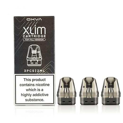 OXVA XLIM TOP FILL CARTRIDGE (0.6Ω) Works With XLIM Pro Kit Xlim SE Xlim SQ 2ml Cartridge Built in Mesh Coil 0.6ohm 20-25w Pods Top Filling v3 Pod Pack of 3 No Nicotine