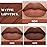 evpct 3Pcs Dark Deep Orange Brown Coffee Nude Matte Lipstick Sets for Women 24 Hour Matt Matte Lipstick Long Lasting Waterproof and Smudge Proof Fall Color Lipstick Shades Dark Brown Lip Liner Set 02