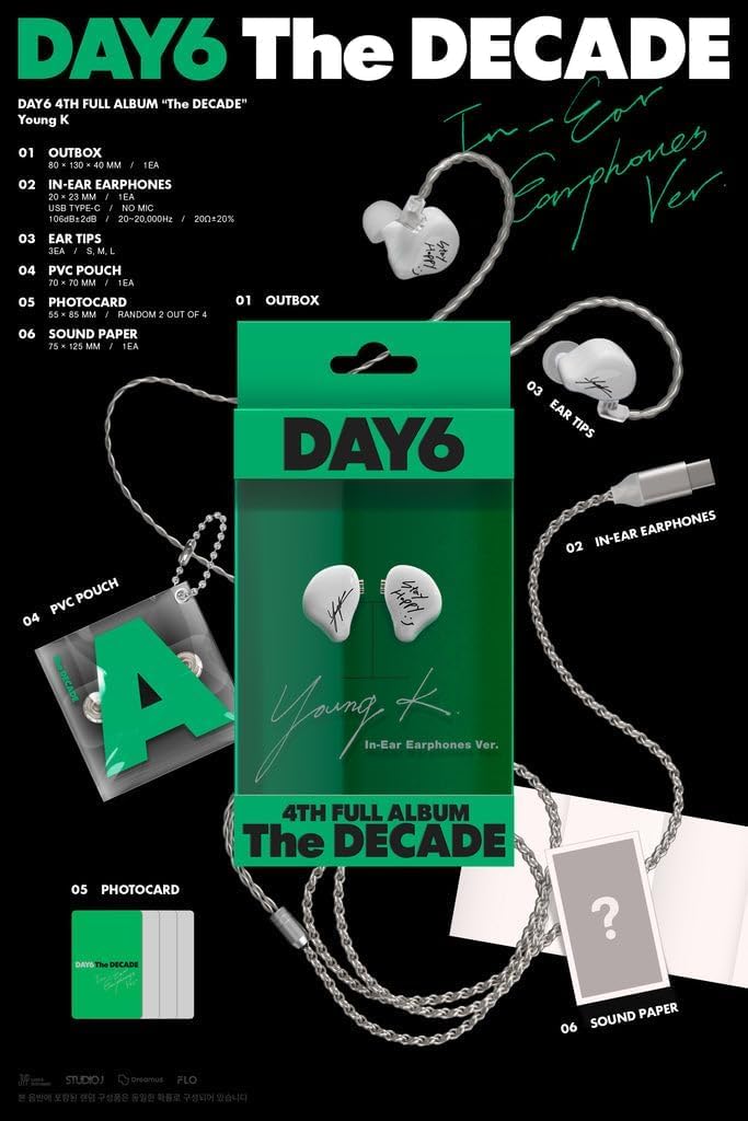 DAY6 The Decade イヤフォン ドウン DAY6 The Decade 4th Album in-Ear Earphones Ver/Random.VER